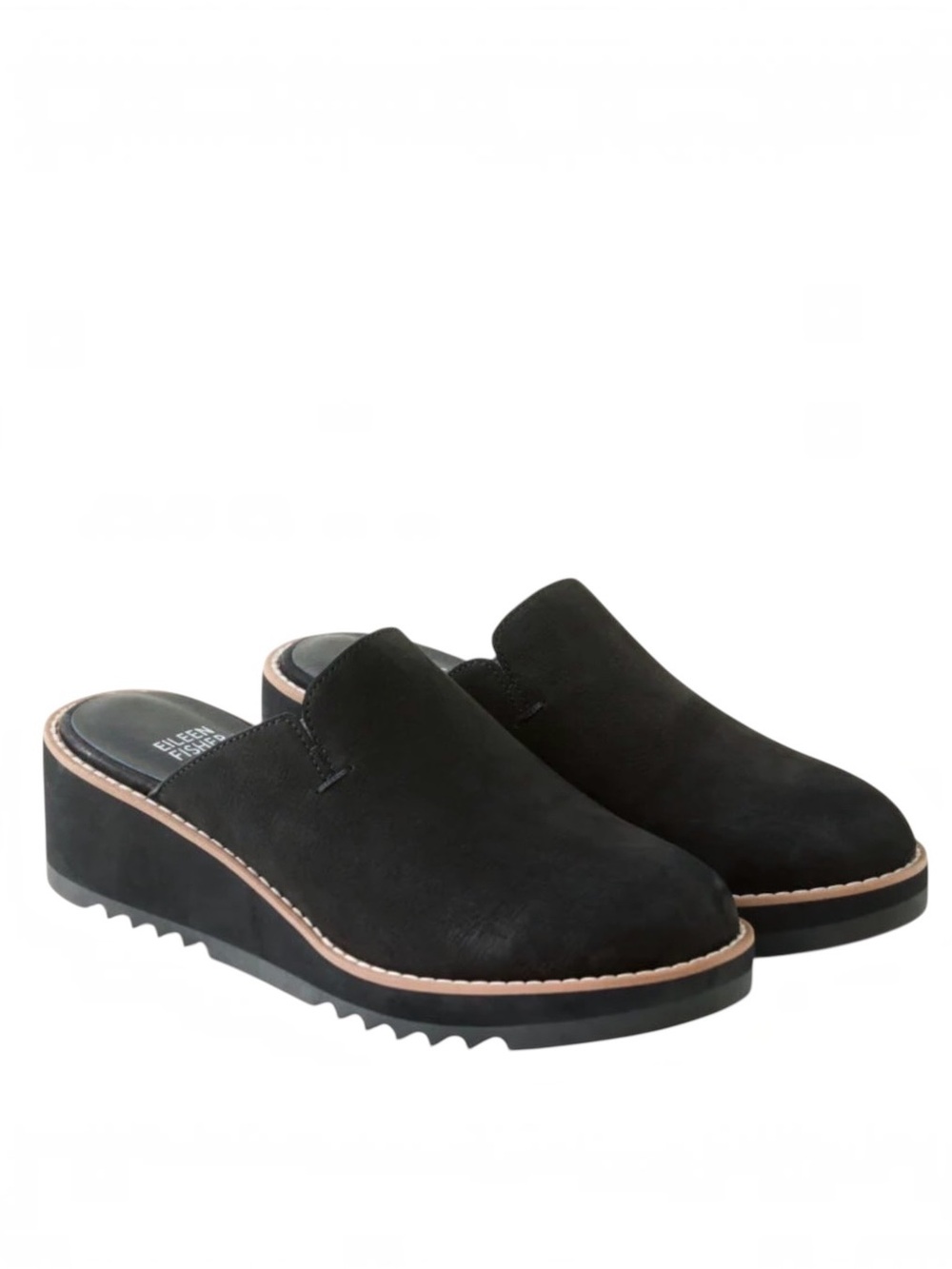 Eileen Fisher Lori Tumbled Nubuck Wedge Mule Size 8.5